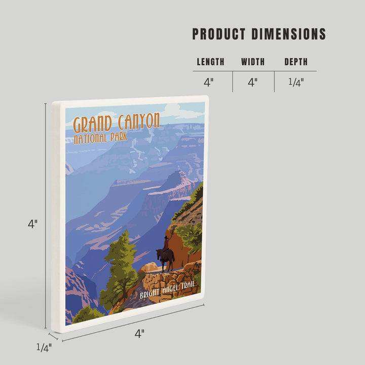 Grand Canyon National Park, Arizona, Bright Angel Trail, Coasters Coasters Lantern Press