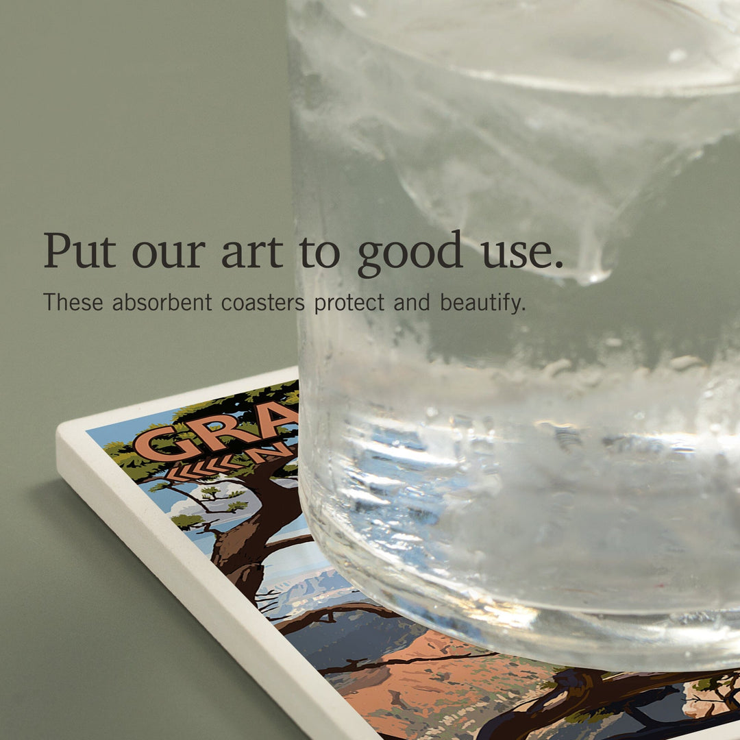 Grand Canyon National Park, Arizona, Elk and Point Imperial, Coasters Coasters Lantern Press