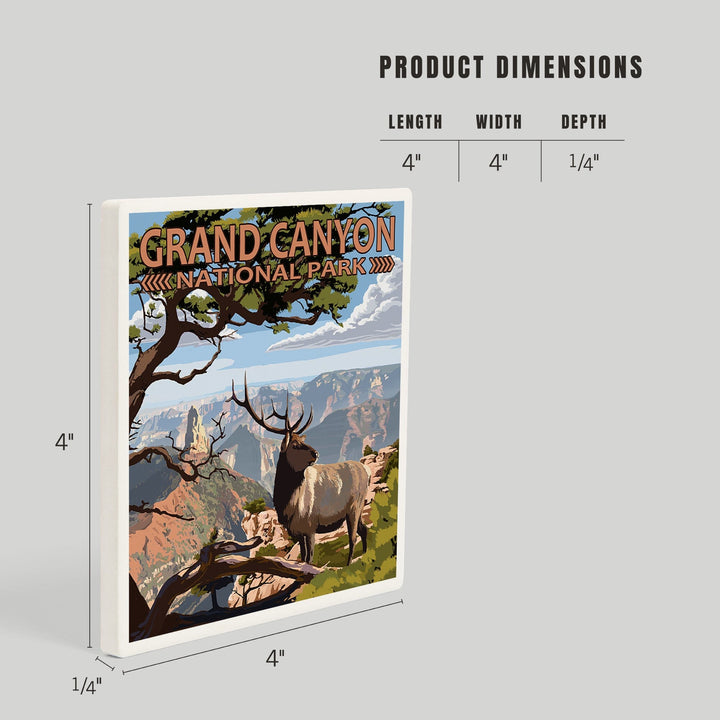Grand Canyon National Park, Arizona, Elk and Point Imperial, Coasters Coasters Lantern Press