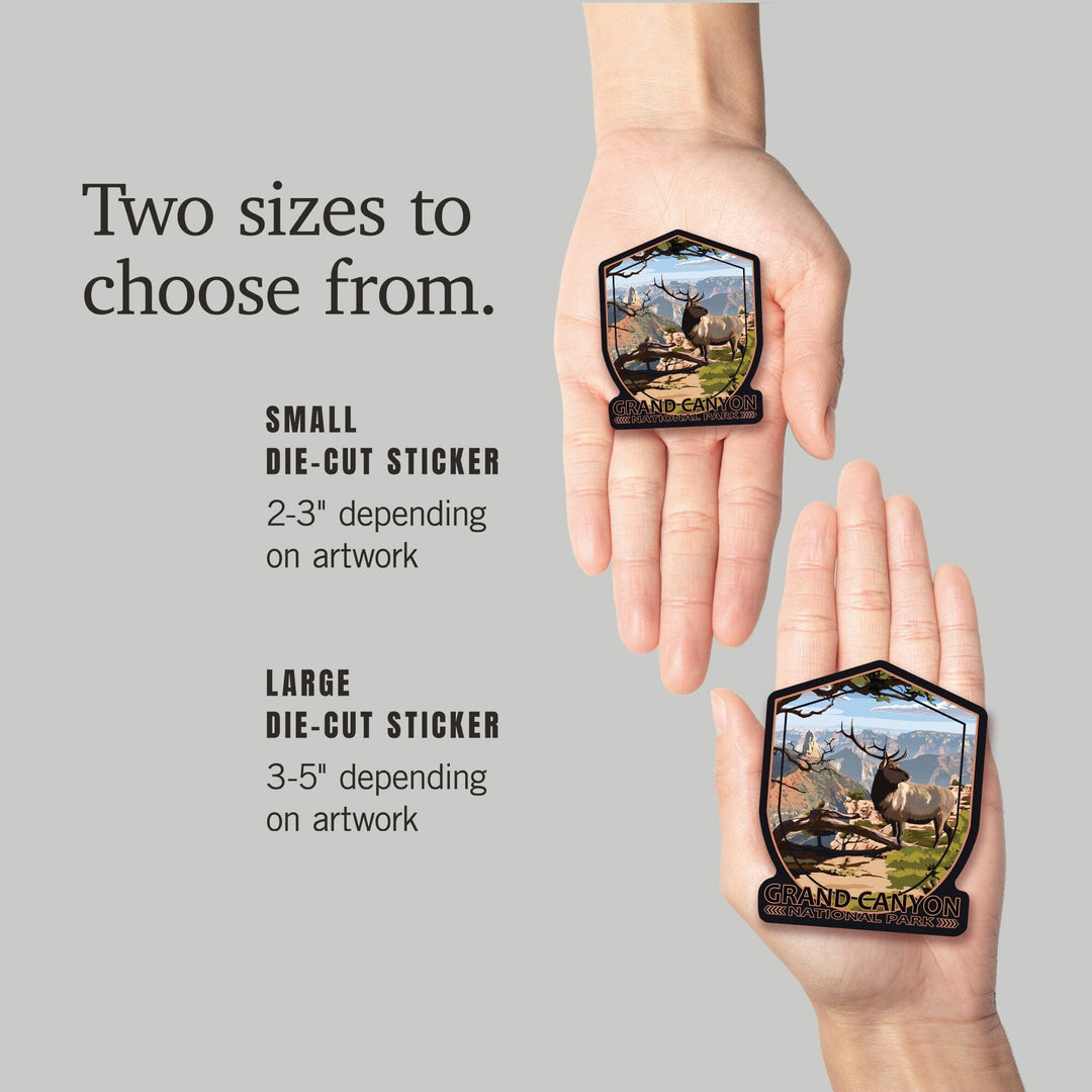 Grand Canyon National Park, Arizona, Elk, Contour, Vinyl Sticker - Lantern Press