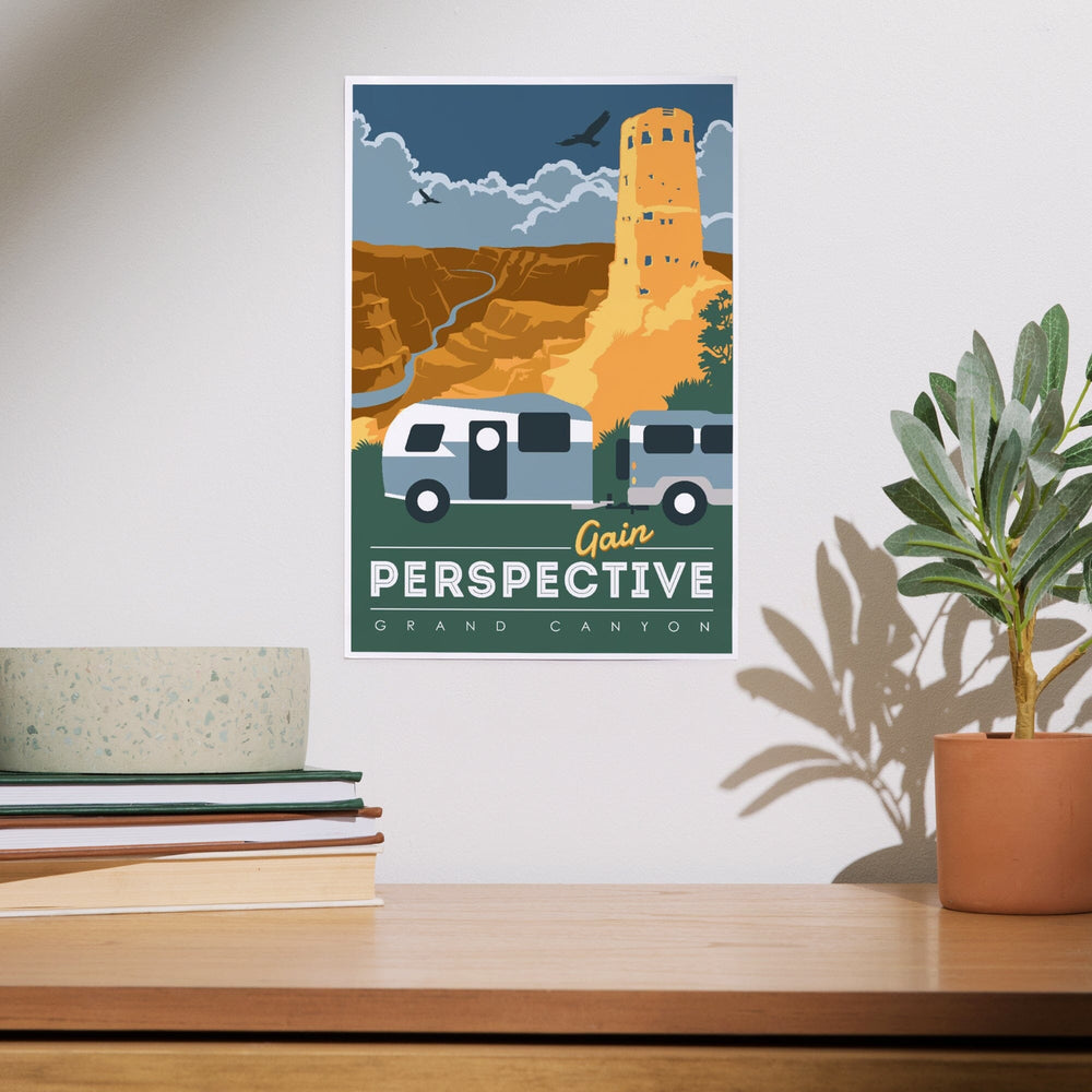 Grand Canyon National Park, Arizona, Gain Perspective, Vector Style, Art & Giclee Prints - Lantern Press