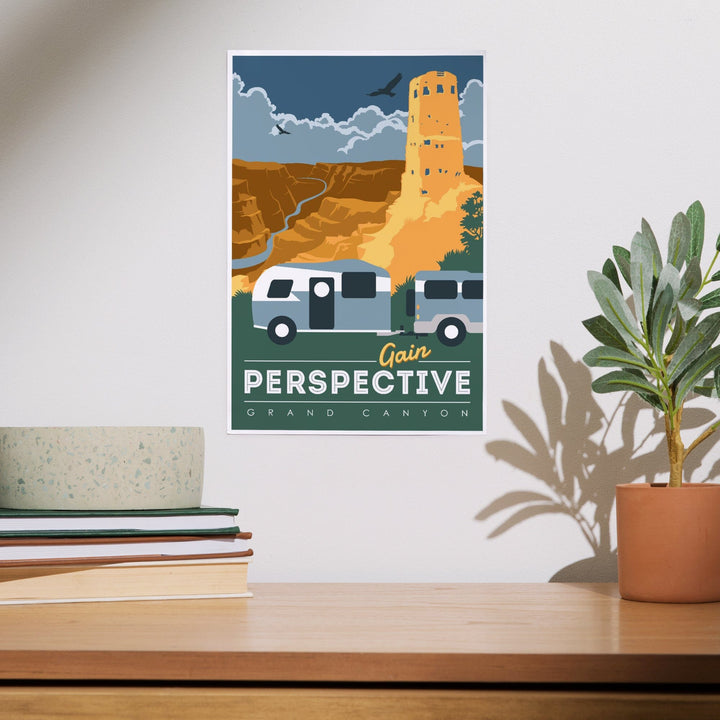 Grand Canyon National Park, Arizona, Gain Perspective, Vector Style, Art & Giclee Prints - Lantern Press