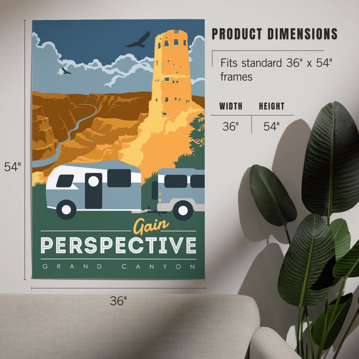 Grand Canyon National Park, Arizona, Gain Perspective, Vector Style, Art & Giclee Prints - Lantern Press