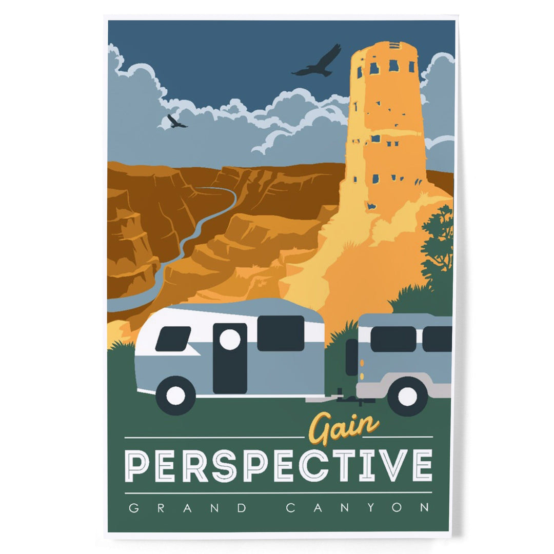 Grand Canyon National Park, Arizona, Gain Perspective, Vector Style, Art & Giclee Prints - Lantern Press