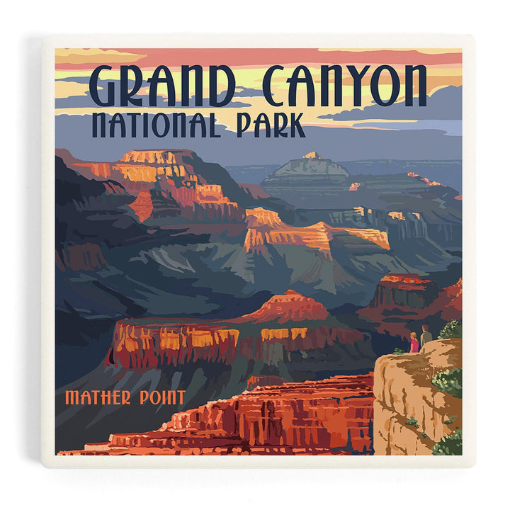 Grand Canyon National Park, Arizona, Mather Point, Coasters Coasters Lantern Press Coaster