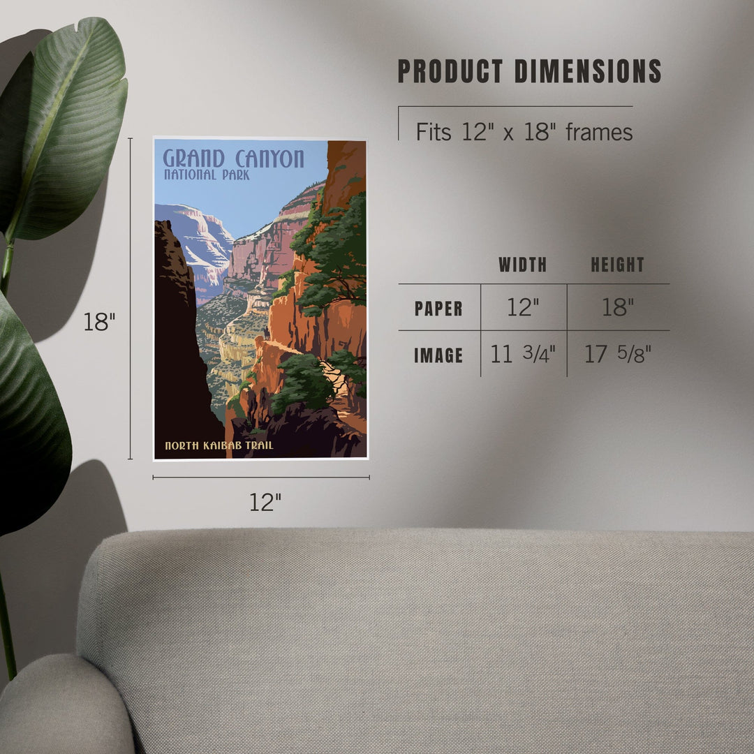 Grand Canyon National Park, Arizona, North Kaibab Trail, Art & Giclee Prints - Lantern Press