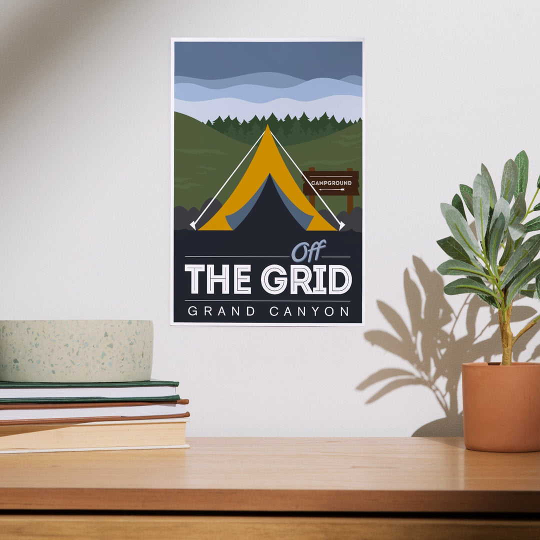 Grand Canyon National Park, Arizona, Off the Grid (Tent), Discover, Vector, Art & Giclee Prints Art Lantern Press