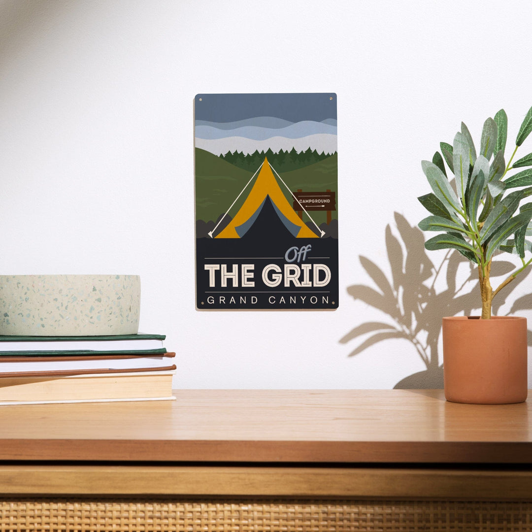 Grand Canyon National Park, Arizona, Off the Grid (Tent), Discover, Vector, Wood Signs and Postcards Wood Lantern Press