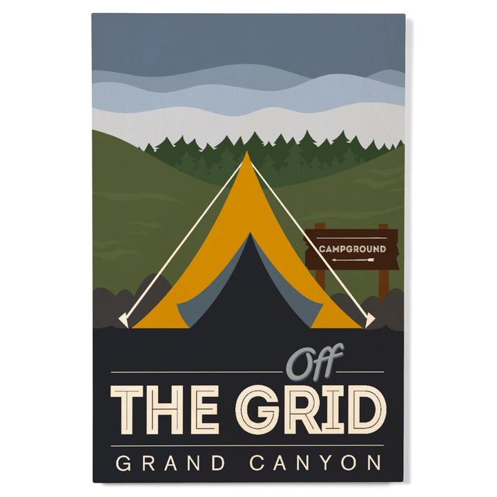 Grand Canyon National Park, Arizona, Off the Grid (Tent), Discover, Vector, Wood Signs and Postcards Wood Lantern Press
