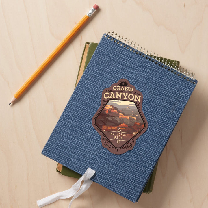 Grand Canyon National Park, Arizona, Painterly National Park Series, Contour, Vinyl Sticker Sticker Lantern Press
