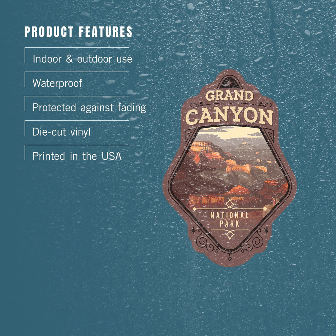 Grand Canyon National Park, Arizona, Painterly National Park Series, Contour, Vinyl Sticker Sticker Lantern Press