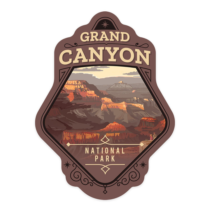 Grand Canyon National Park, Arizona, Painterly National Park Series, Contour, Vinyl Sticker Sticker Lantern Press