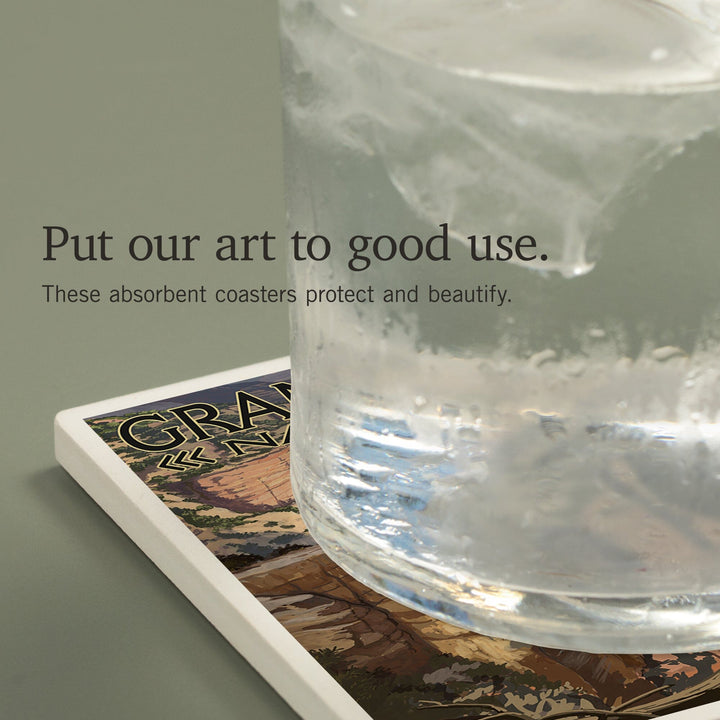 Grand Canyon National Park, Arizona, Ravens at South Rim, Coasters Coasters Lantern Press