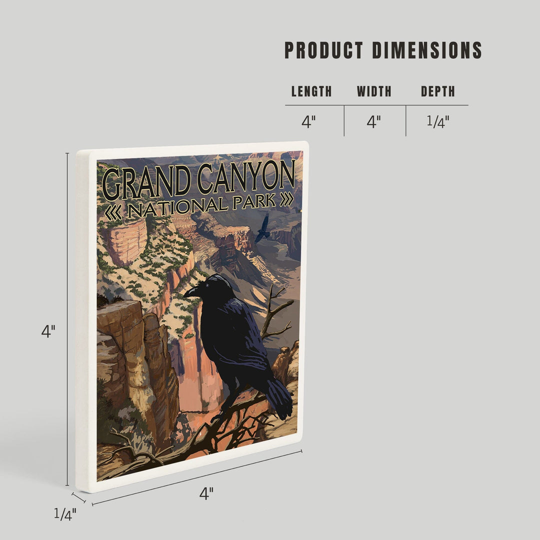 Grand Canyon National Park, Arizona, Ravens at South Rim, Coasters Coasters Lantern Press
