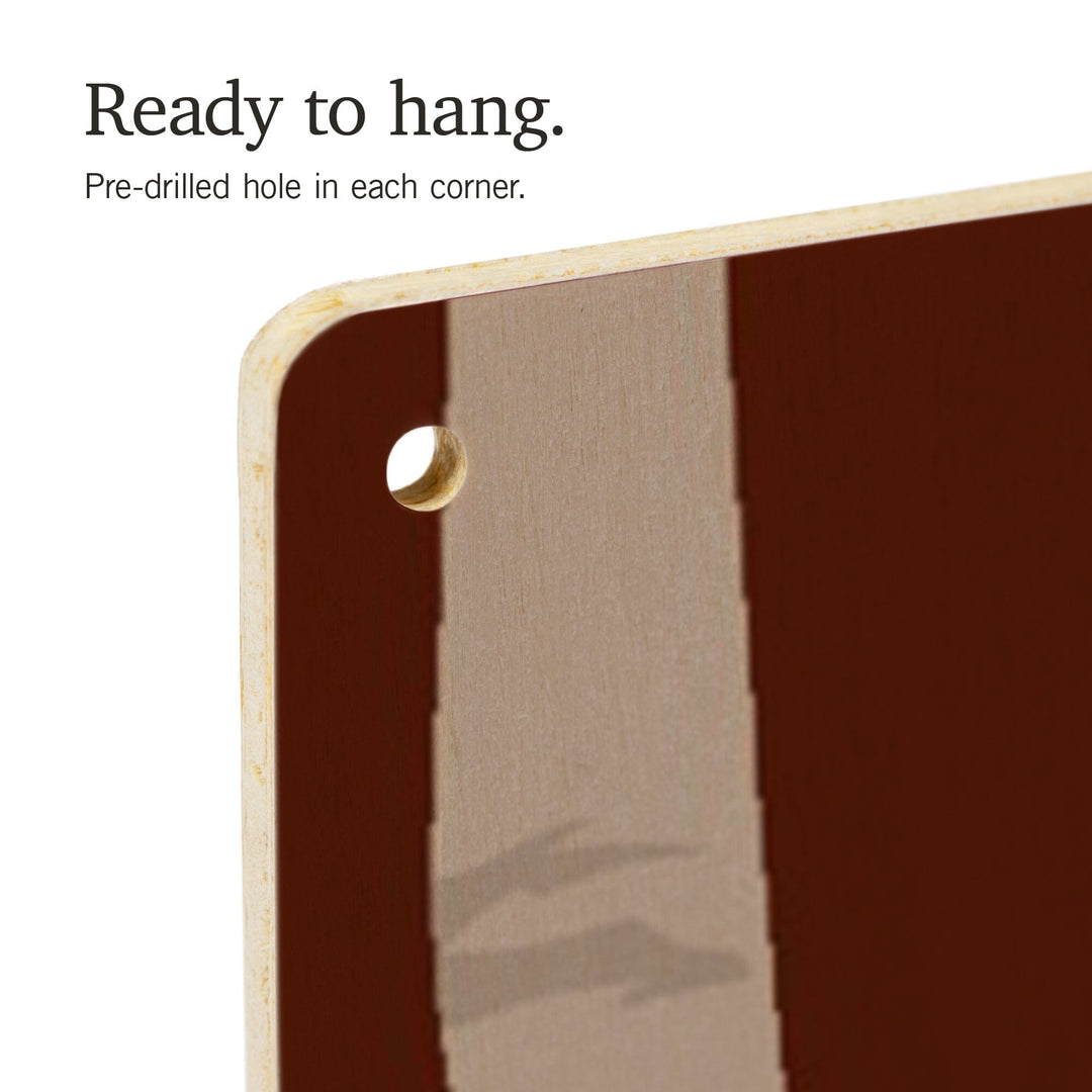 Grand Canyon National Park, Arizona, Solo Time, Deer Drinking, Vector Style, Wood Signs and Postcards Wood Lantern Press