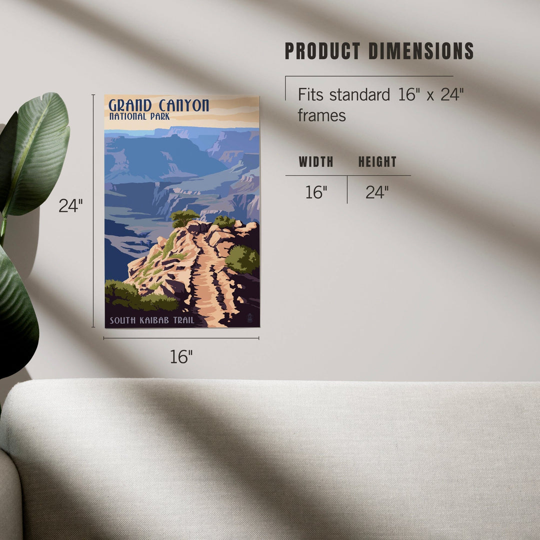 Grand Canyon National Park, Arizona, South Kaibab Trail, Art & Giclee Prints - Lantern Press