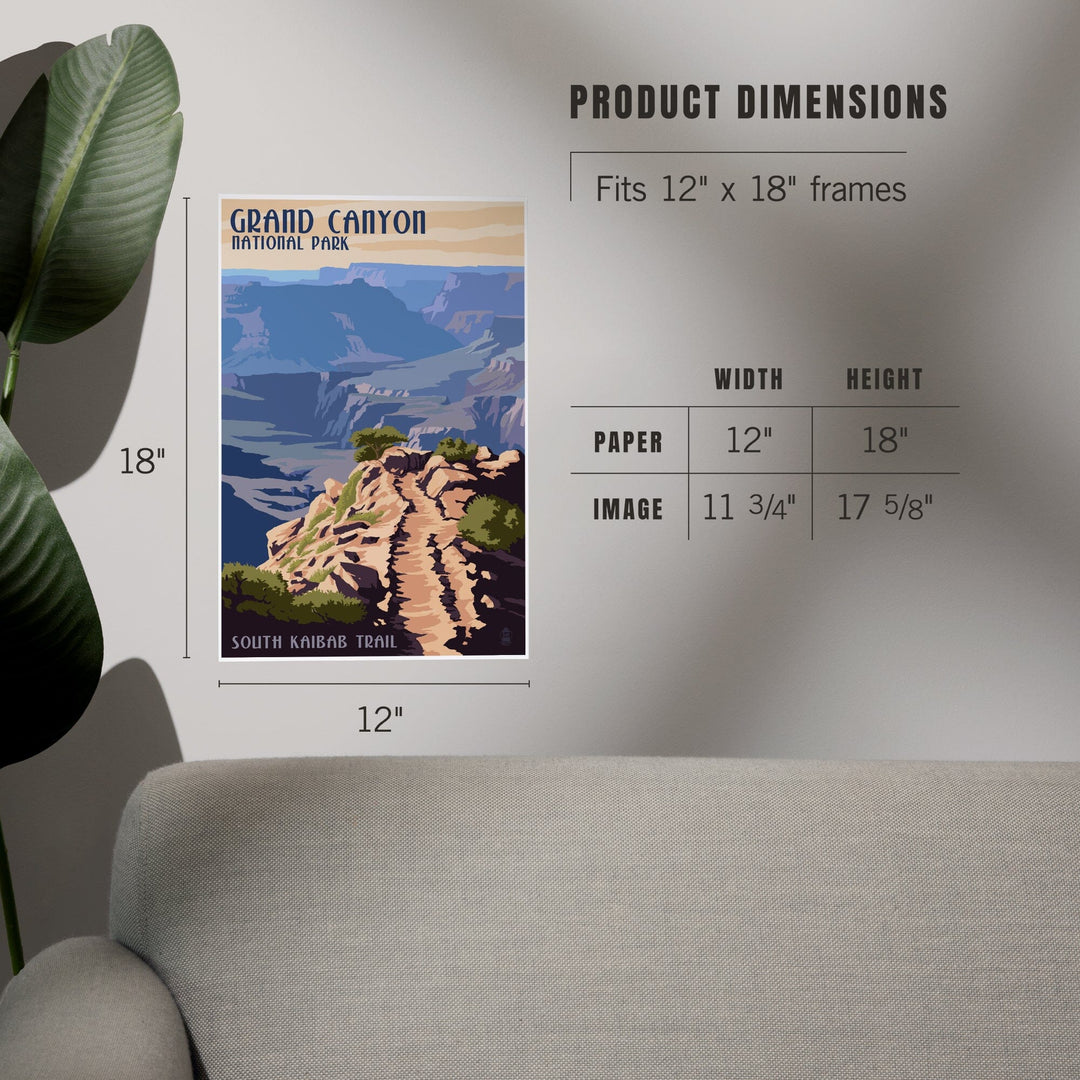 Grand Canyon National Park, Arizona, South Kaibab Trail, Art & Giclee Prints - Lantern Press