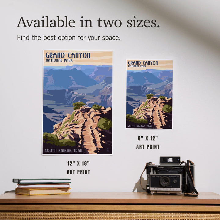 Grand Canyon National Park, Arizona, South Kaibab Trail, Art & Giclee Prints - Lantern Press