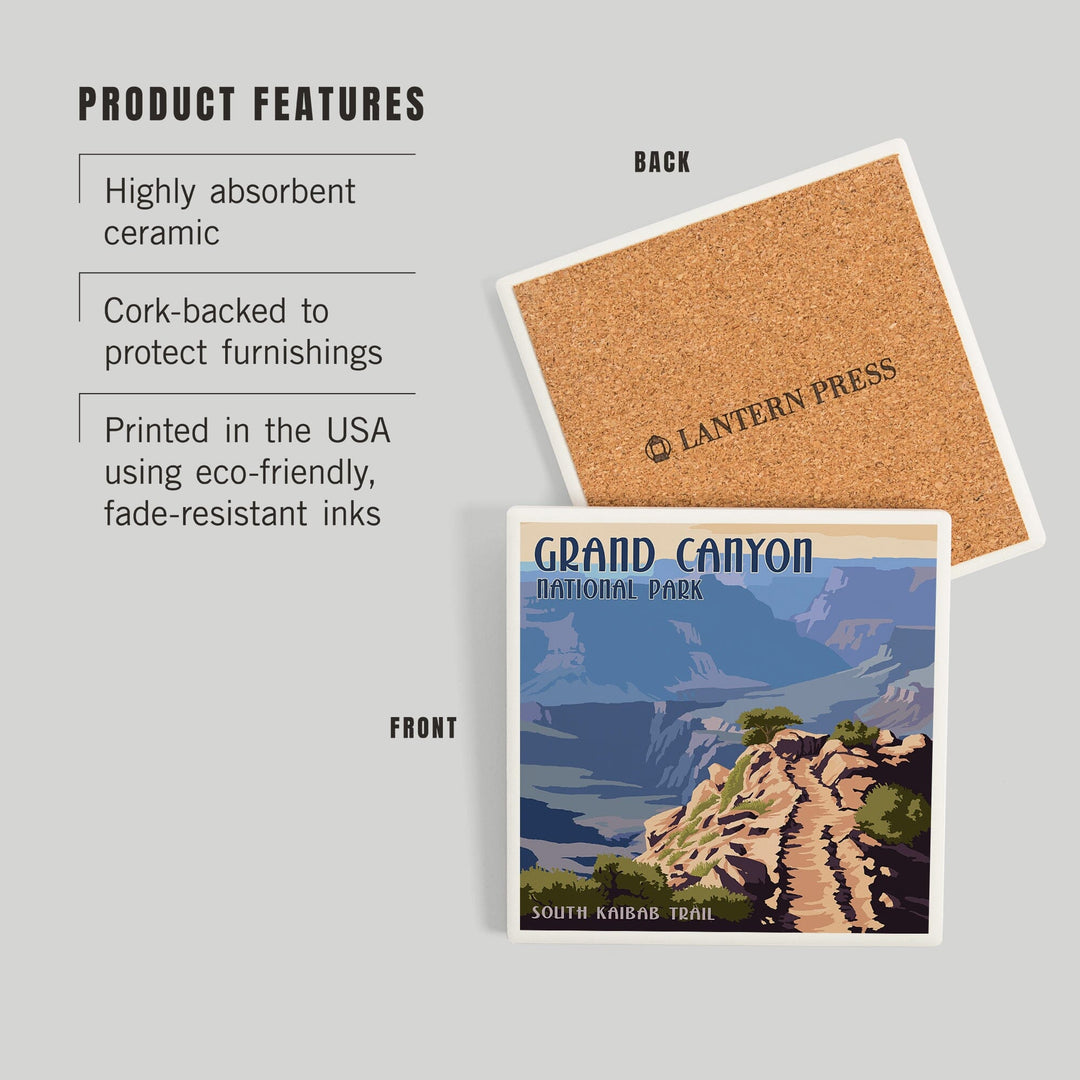 Grand Canyon National Park, Arizona, South Kaibab Trail, Coasters Coasters Lantern Press