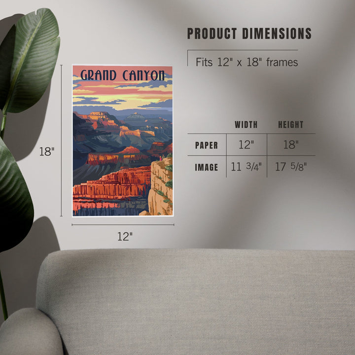 Grand Canyon National Park, Arizona, Sunset View, Art & Giclee Prints Art Lantern Press 