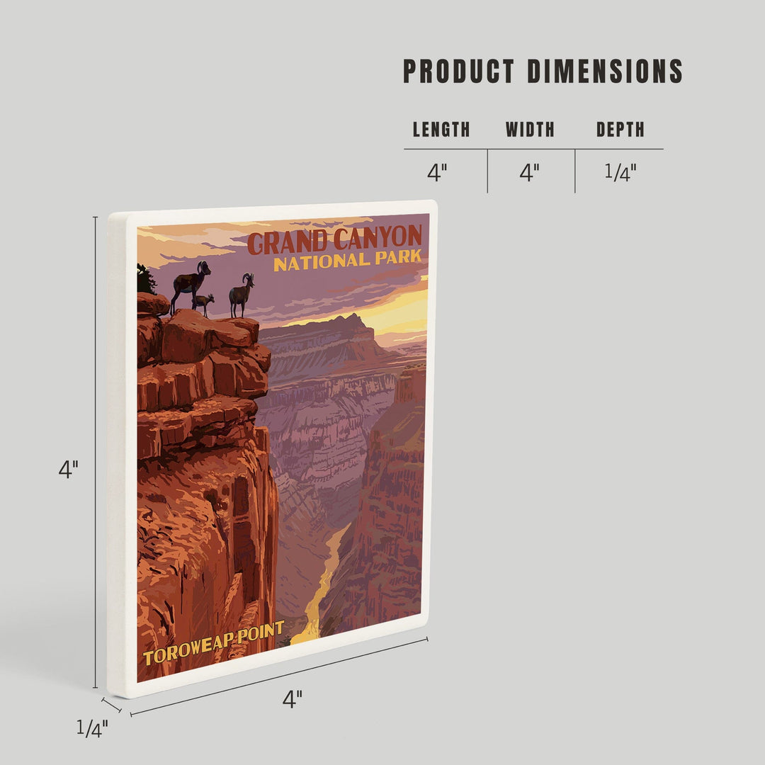 Grand Canyon National Park, Arizona, Toroweap Point, Coasters Coasters Lantern Press