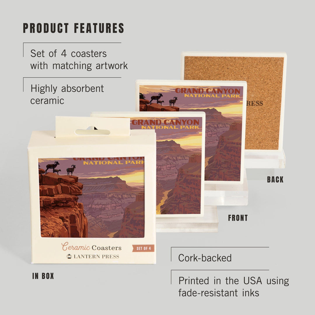 Grand Canyon National Park, Arizona, Toroweap Point, Coasters Coasters Lantern Press