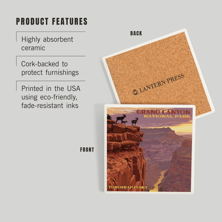 Grand Canyon National Park, Arizona, Toroweap Point, Coasters Coasters Lantern Press