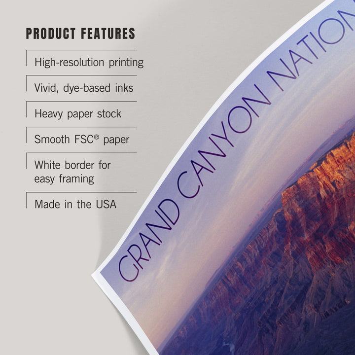 Grand Canyon National Park, Arizona, Watchtower and River at Sunset, Art & Giclee Prints - Lantern Press