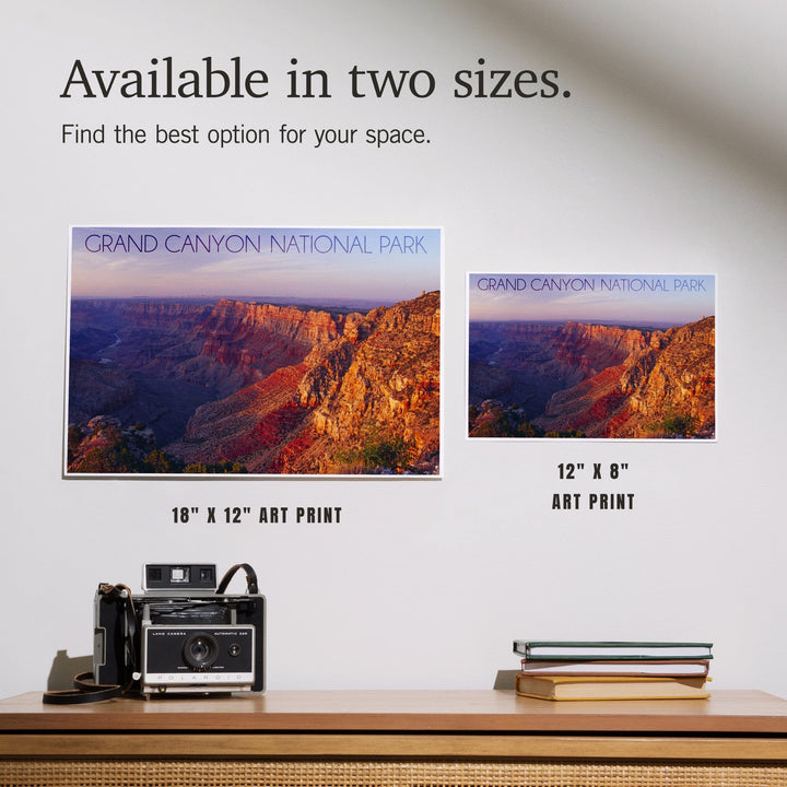 Grand Canyon National Park, Arizona, Watchtower and River at Sunset, Art & Giclee Prints - Lantern Press