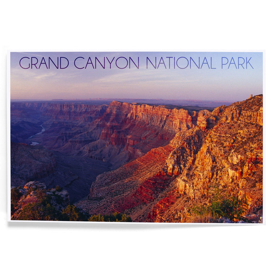 Grand Canyon National Park, Arizona, Watchtower and River at Sunset, Art & Giclee Prints - Lantern Press