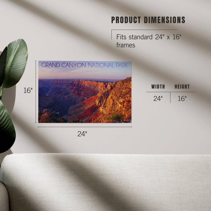 Grand Canyon National Park, Arizona, Watchtower and River at Sunset, Art & Giclee Prints - Lantern Press