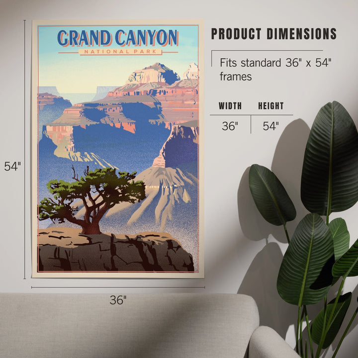 Grand Canyon National Park, Lithograph, Art & Giclee Prints - Lantern Press