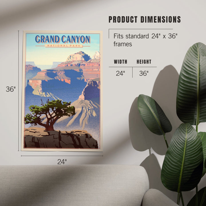 Grand Canyon National Park, Lithograph, Art & Giclee Prints - Lantern Press