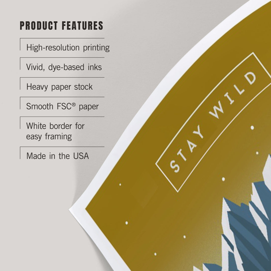 Grand Teton National Park, Wyoming, Animal Silhouettes, Yellow and Blue, Art & Giclee Prints Art Lantern Press