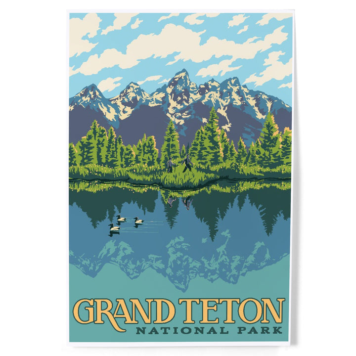 Grand Teton National Park, Wyoming, Explorer Series, Art & Giclee Prints - Lantern Press