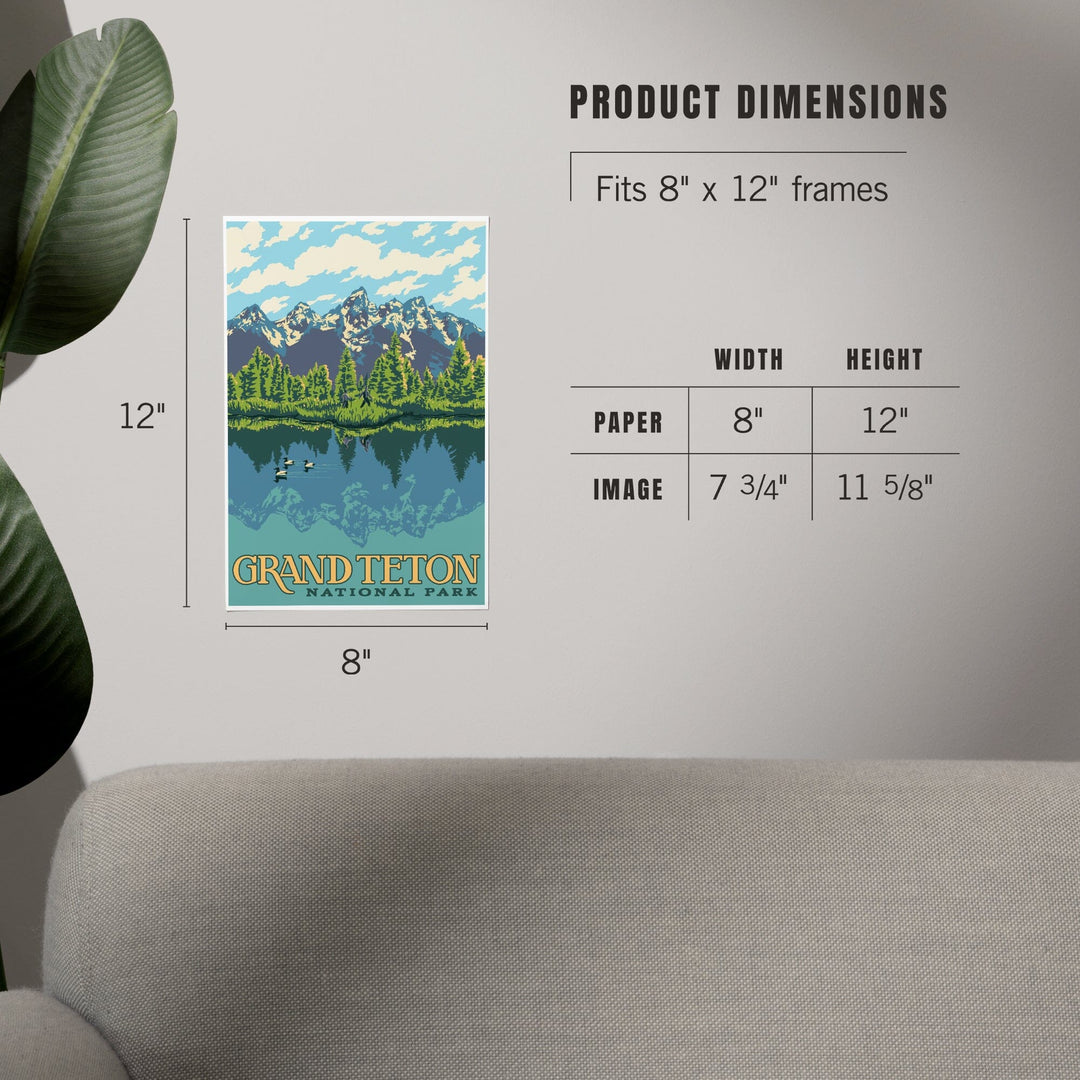 Grand Teton National Park, Wyoming, Explorer Series, Art & Giclee Prints - Lantern Press