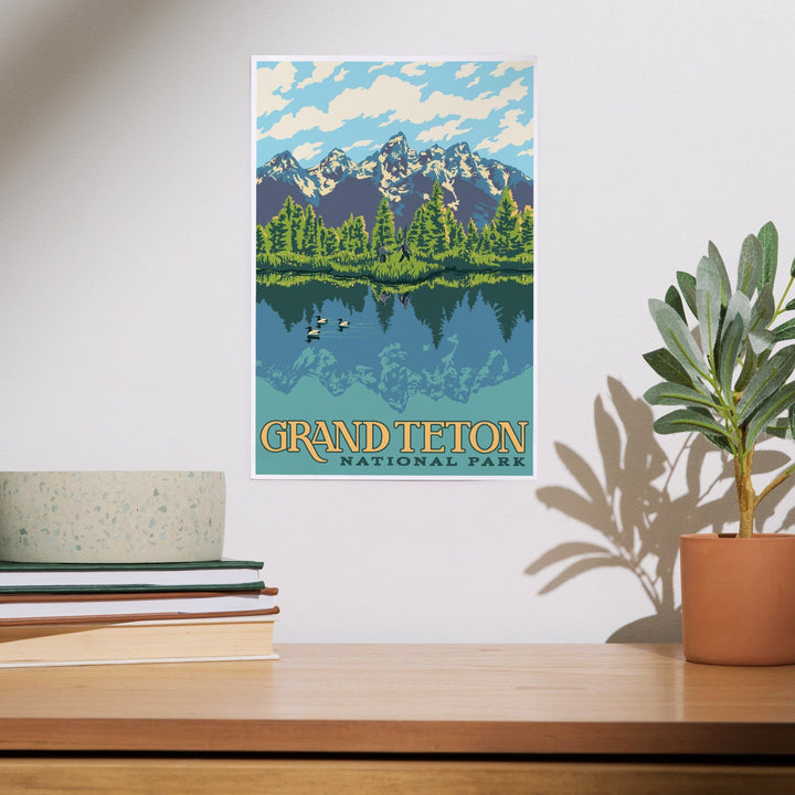 Grand Teton National Park, Wyoming, Explorer Series, Art & Giclee Prints - Lantern Press