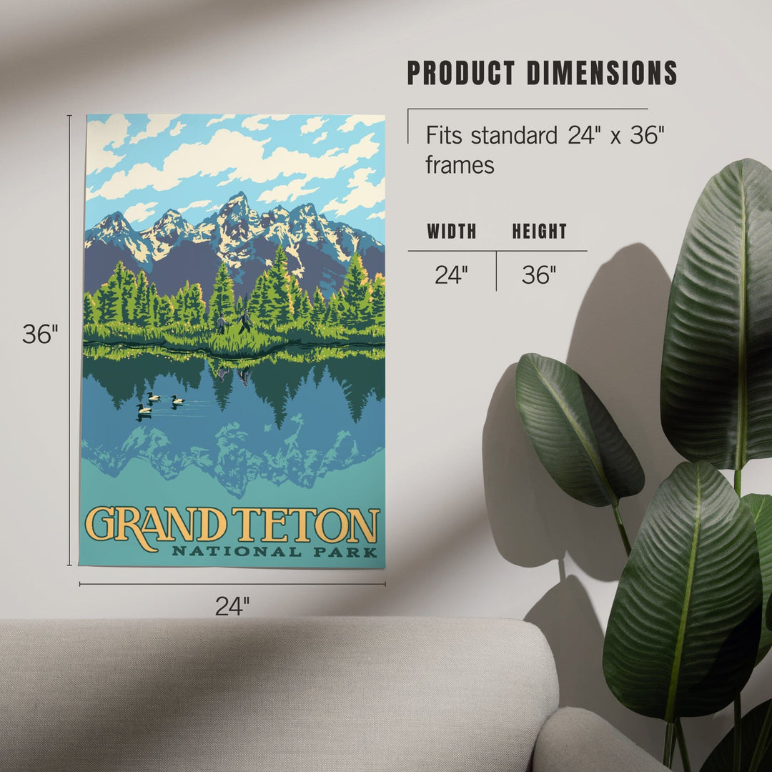 Grand Teton National Park, Wyoming, Explorer Series, Art & Giclee Prints - Lantern Press