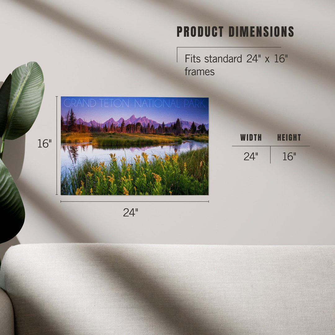 Grand Teton National Park, Wyoming, Flower Foreground, Art & Giclee Prints - Lantern Press
