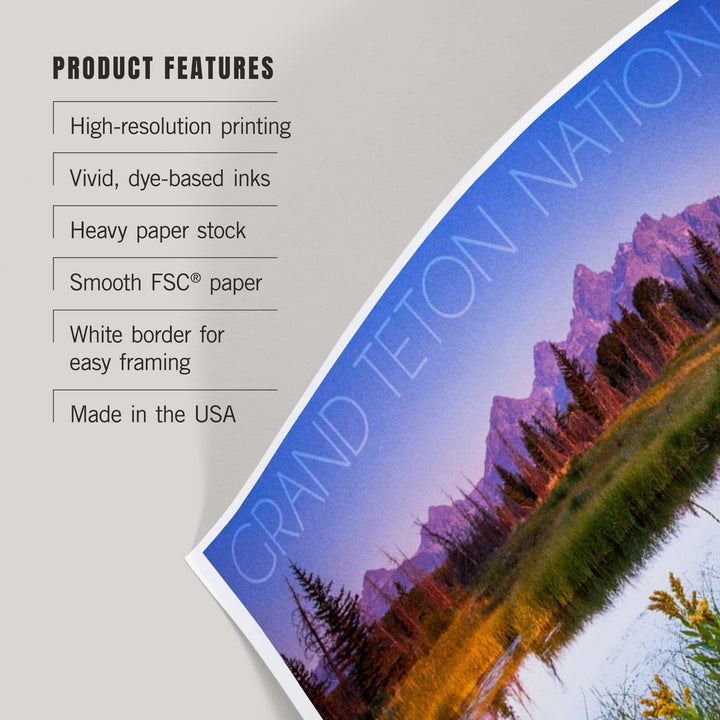 Grand Teton National Park, Wyoming, Flower Foreground, Art & Giclee Prints - Lantern Press