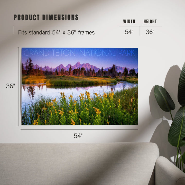 Grand Teton National Park, Wyoming, Flower Foreground, Art & Giclee Prints - Lantern Press