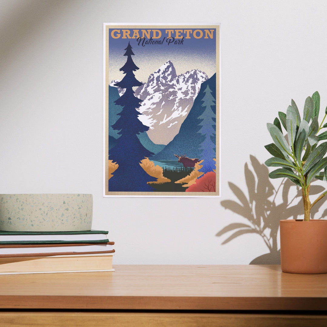 Grand Teton National Park, Wyoming, Lithograph, Art & Giclee Prints - Lantern Press