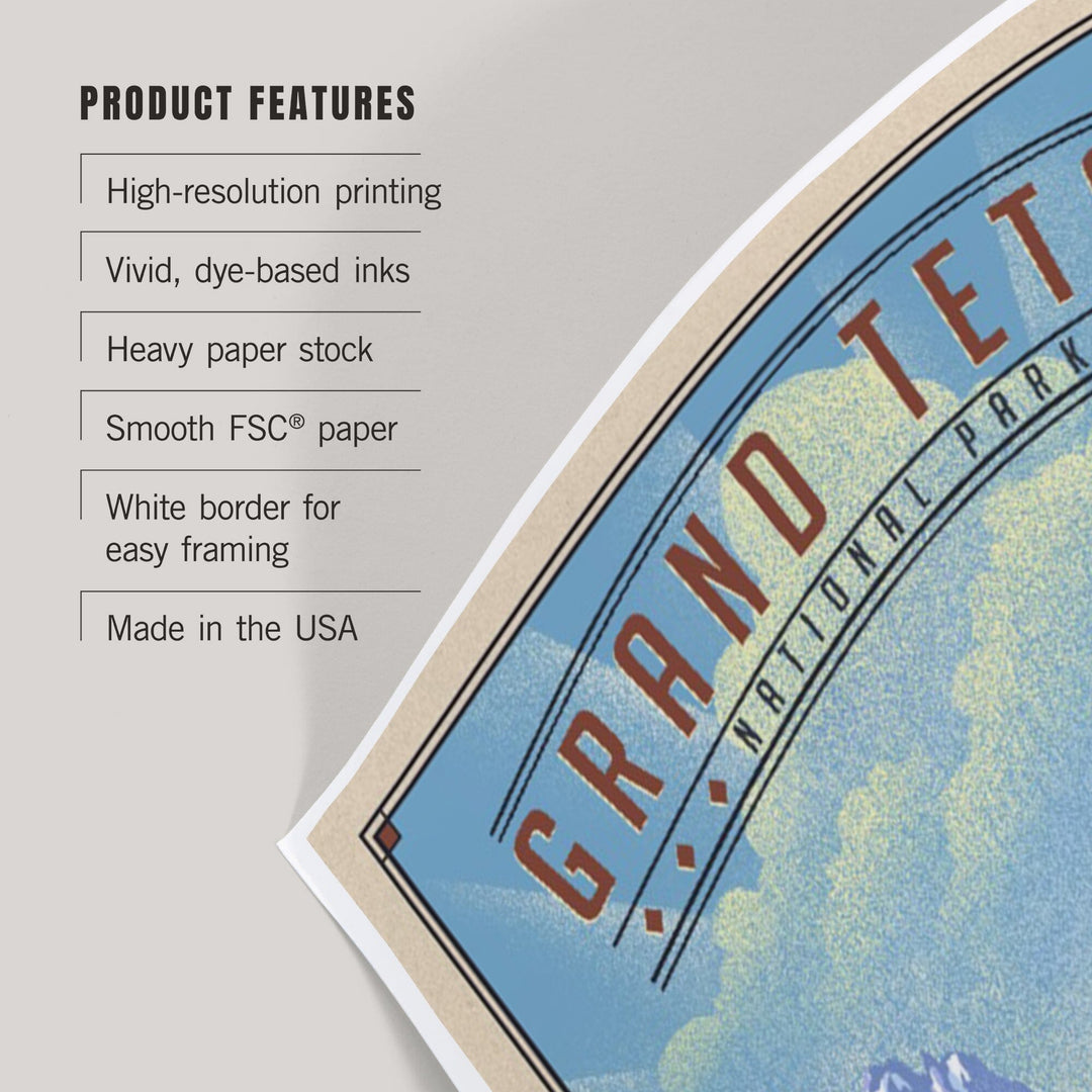 Grand Teton National Park, Wyoming, Lithograph National Park Series, Art & Giclee Prints - Lantern Press