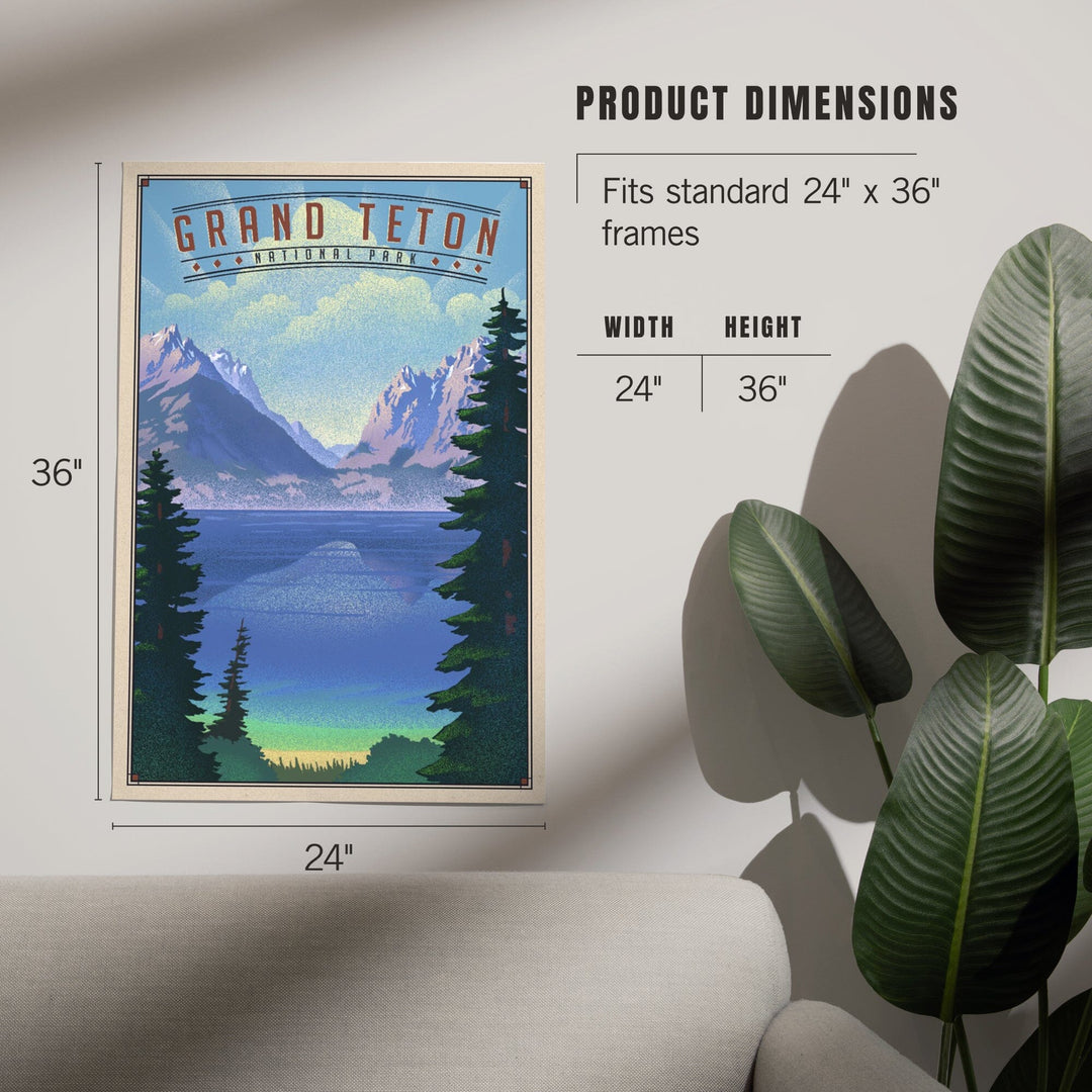 Grand Teton National Park, Wyoming, Lithograph National Park Series, Art & Giclee Prints - Lantern Press