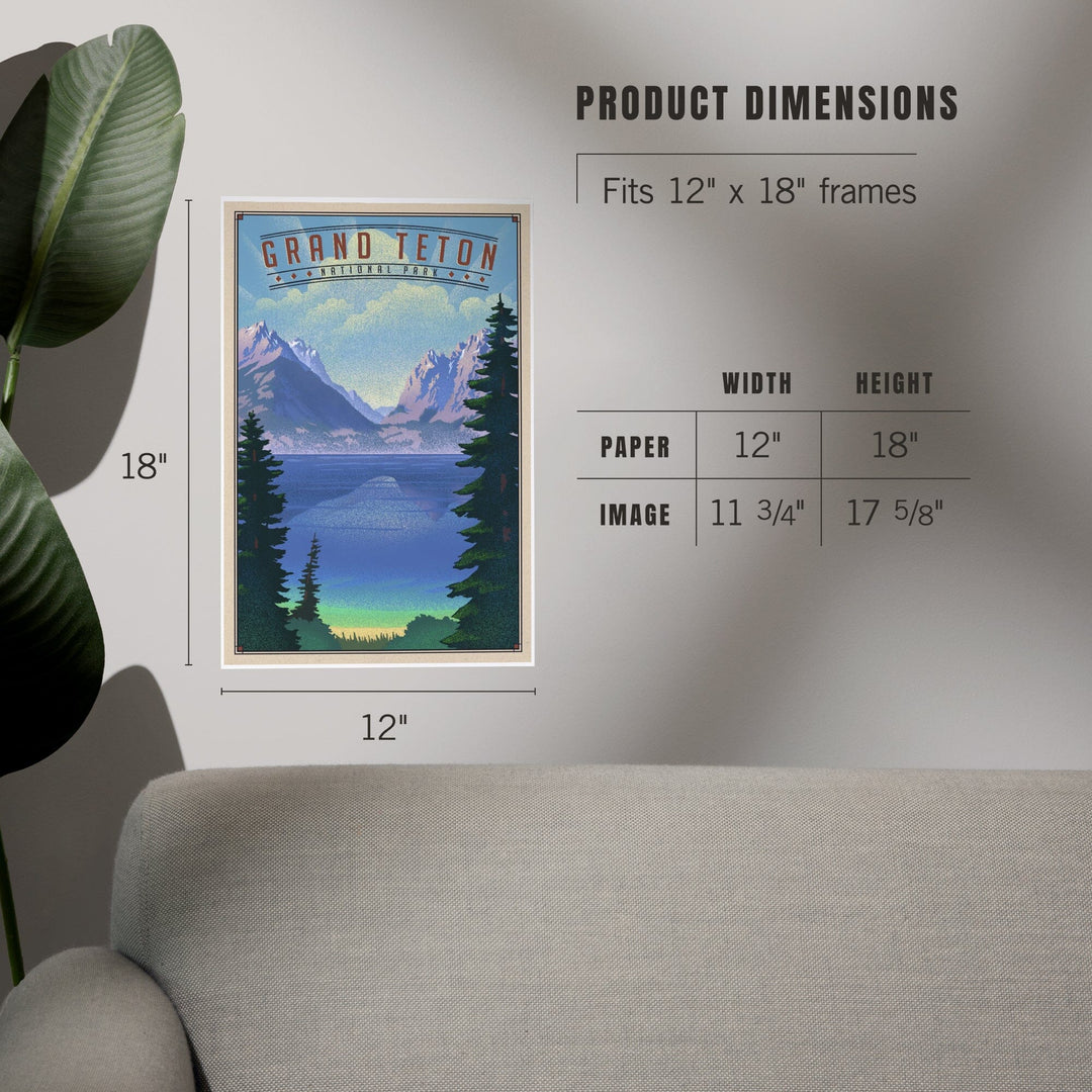 Grand Teton National Park, Wyoming, Lithograph National Park Series, Art & Giclee Prints - Lantern Press