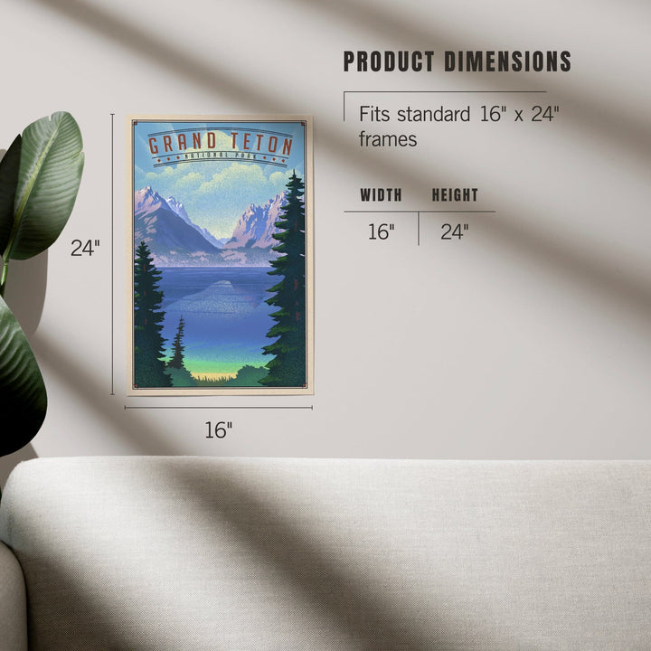 Grand Teton National Park, Wyoming, Lithograph National Park Series, Art & Giclee Prints - Lantern Press