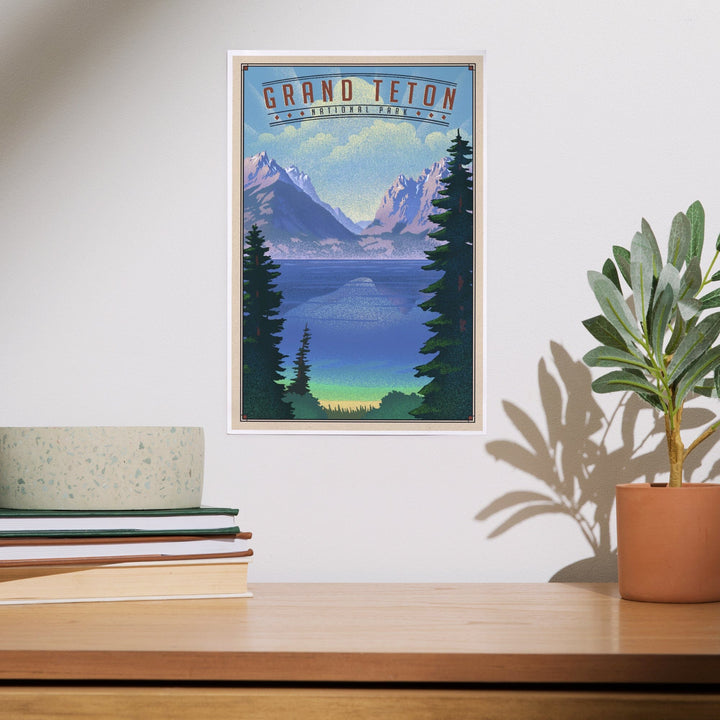 Grand Teton National Park, Wyoming, Lithograph National Park Series, Art & Giclee Prints - Lantern Press
