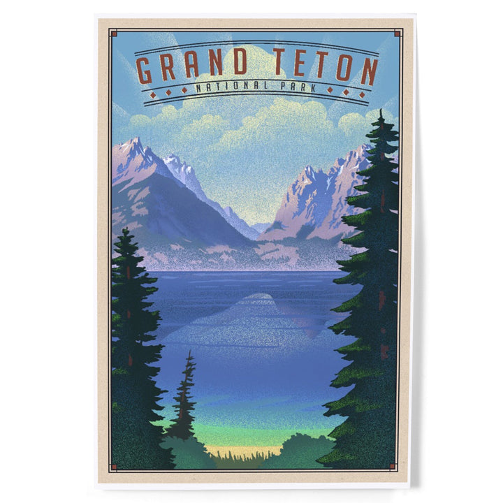 Grand Teton National Park, Wyoming, Lithograph National Park Series, Art & Giclee Prints - Lantern Press