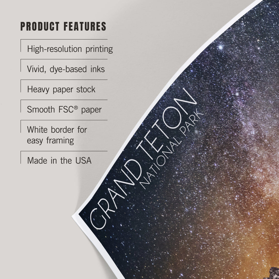 Grand Teton National Park, Wyoming, Milky Way, Art & Giclee Prints - Lantern Press