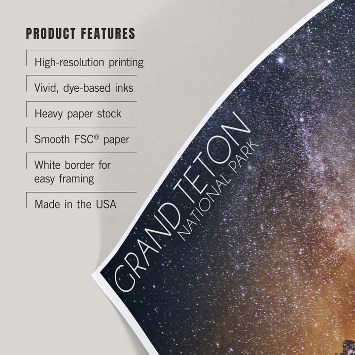 Grand Teton National Park, Wyoming, Milky Way, Art & Giclee Prints - Lantern Press